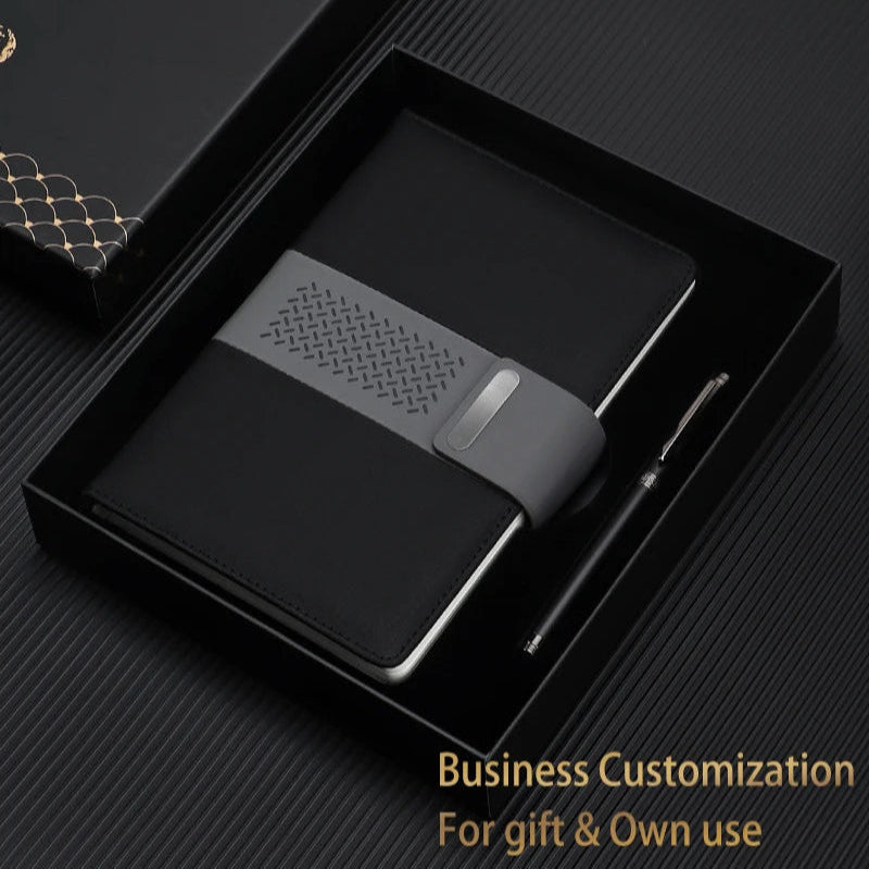 Luxury PU Leather Business Gift Set With Metal Pen