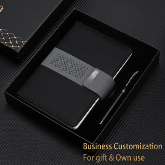 Luxury PU Leather Business Gift Set With Metal Pen