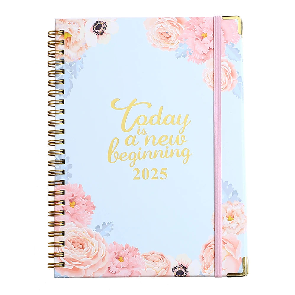 A5 English Spiral Coil Diary Schedule Planner